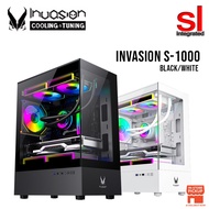 Invasion S-1000 Compact M-ATX Gaming Case - Black/White