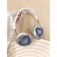Blue Love Suitable for Airpods max Simple Headphone Case Apple Airpods max Earphone Protective Case Silicone Soft Case Transparent Soft Case Shock-resistant Small Fresh Men Women