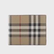 BURBERRY 經典格紋帆布證件照對開短夾 (經典米色)