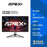 APEX+ EVO 32" 180Hz 2K QHD Monitor - Premium IPS | 1ms GTG | HDMI + DP | Audio Speaker | VESA | Offi