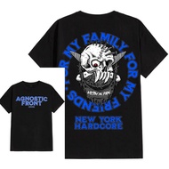 2026 Summer Agnostic Front Punk Rock Skull Graphic Tee Casual Streetwear Cotton T-Shirt