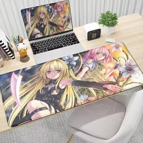 XXL E-sport Gaming Tabletop Rug HD Printing To Love-Ru Notebook Keyboard Mats Large Cute Girl Momo V