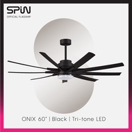 SPIN ONIX With LED (White / Black) 9Blades (60inch) Ceiling Fan
