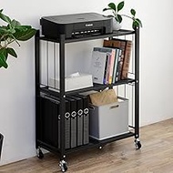 Yamazen LIS-3S(BK) Rack (Folded), Ready to Use (Complete Body/Just Attach Casters), Overall Load Cap