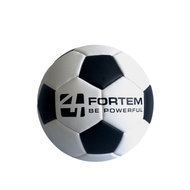 Global House 4TEM ลูกฟุตบอลหนังเย็บ PVC เบอร์ 5 ขนาด Φ21.5 ซม. FT-111 สีขาว-ดำ แถมเข็มก๊าซ รับประกันของเเท้