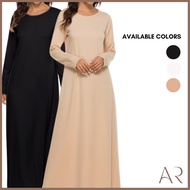 Aaraya Long Inner Dress Inner Kaftan Women Abaya Labuh Baju Soft Jubah Long Sleeve Inner Muslimah Ma