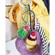Pudding keychain ( caramel and melon)