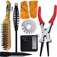 6PCS Welding Slag Removal Tool Set MIG Welding Pliers Set with Metal Plate Thickness Gauge Welding G