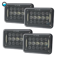 4pcs 4X6 inch Rectangular LED Headlights 5D Lens H4 Plug For H4651 H4652 H4656 H4666 H6545 H4668 Fre