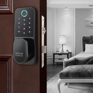 [Kaiser Plus +] M-3000FDK, Smart Fingerprint Lock, Simple Design Digital Door Lock, Operate with Smartphone Remote Lock, Easy Installation Security Lock (Latch + Gateway)