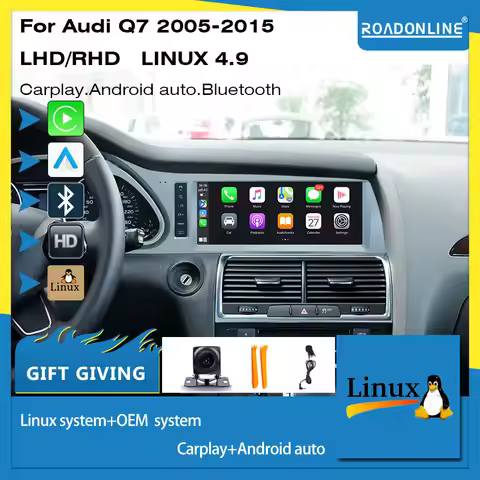 COHO LINUX system 1920*720 car multimedia radio player for Audi Q7 2005-2015 black silver carplay An