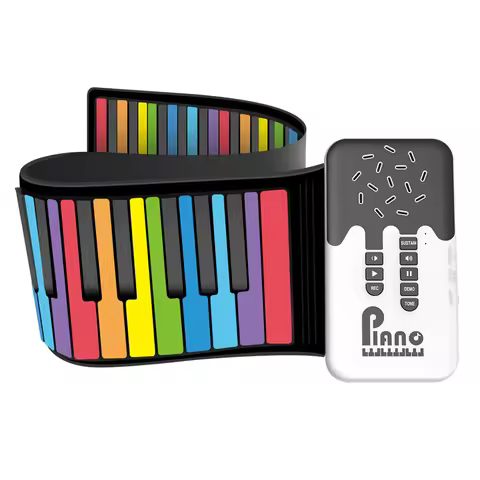 49 Keys Flexible Roll Up Piano Portable Educational USB Input Bluetooth-Compatible Mp3 Headphone for