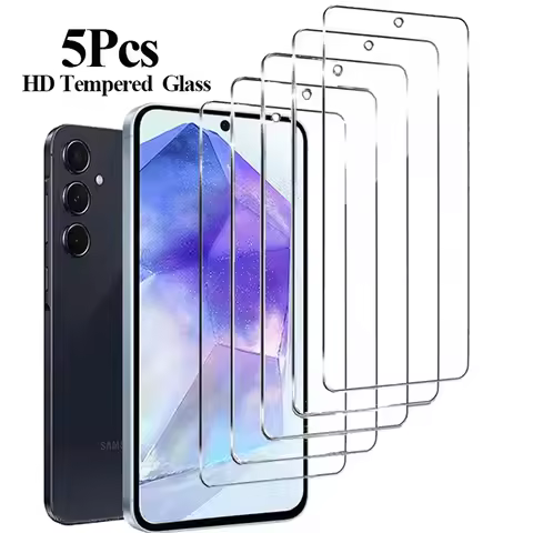 5PCS HD Screen Protector for Samsung S23 S26 A55 A35 A54 S25 Tempered Glass for Samsung S24 S21 S22