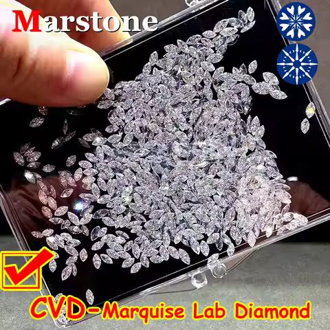 Wholesale CVD Marquise Lab Grown Diamond DEF VS CVD Emerald Gemstone Super White DIY Lab Grown Didam