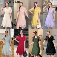 KP Sylvania Ruffle Hem Lace Dress D10328