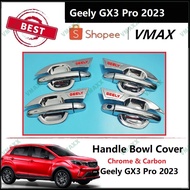 Geely GX3 Pro 2023 Chrome & Carbon Fiber and Chrome Pattern Car Door Handle Bowl Cover Car Accessori