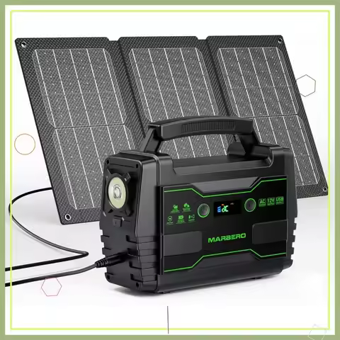 155Wh Solar Generator with 30W Panel, Portable Power Station, 2 AC Outlets, QC3.0 USB, Ultra-Light f