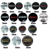 LT 4PCS/lot 45mm 50mm 56mm 65mm Car Wheel Center Cap Emblem Sticker For RAYS VOLK Racing Wheel LOGO Hub Cap Sticker