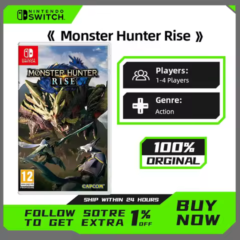 Monster Hunter Rise Nintendo Game Deals Physical Game Card Action Genre Support TV Tabletop Handheld