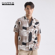 DAPPER เสื้อเชิ้ตแขนสั้น Abstract Structure Print Shirt สีน้ำตาล