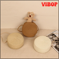 VIBOP โหมด Zomer Strandtas Rotan Geweven Stro Handtas Ronde Strotas Dames Schatige Rotan Geweven Han