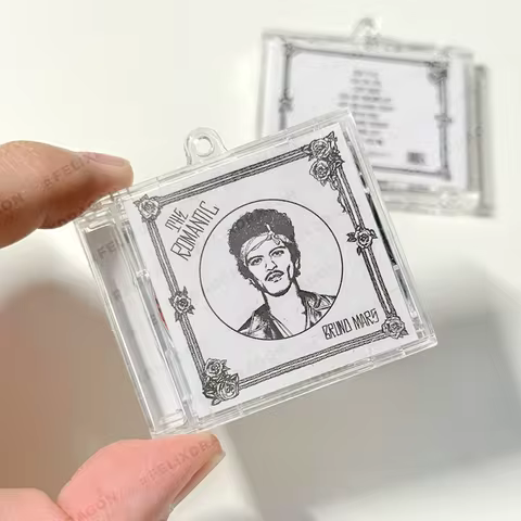 R&B Bruno Mars MINI CD NFC Music Keychain Play songs The Romantic Album On My Soul Keyring Cosplay P
