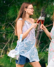 Sue.loveseveryday - "Shades Of Happiness" Sheer Asymmetric Top (5 Choices)