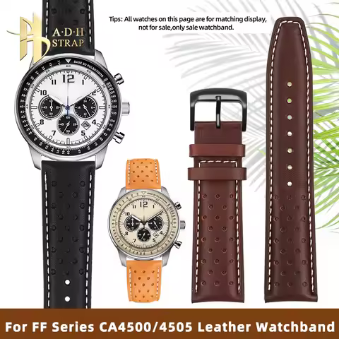 For Citizen Eco-Drive FF Flight Series CA4500 CA4505 CA0695 0615 BM8475 Genuine Leather Watchband 22
