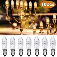 10pcs 3w Warm Light Glass Bulbs Tapered Candles E10 Led Replacement Bulbs for Lights Candle Arch 12v