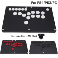 B1-PS-B บางเฉียบทุกปุ่ม Hitbox Joystick Arcade คอนโซลแบบมีจอยสตื๊กสองอันเพื่อการแข่งขันจอยเกมสำหรับ PS4/PS3/ชิ้นสลับร้อนสีดำ