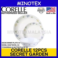 Corelle Secret Garden 12pcs Dinnerware Set Dinner Serve Set Set Pinggan Mangkuk Corelle Tableware