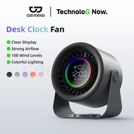 GOOJODOQ GFS024 Desktop Fan High Speed And Quiet Adjustable Angle With Clock