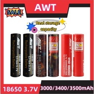 AWT 18650 3000/ 3400/3500mAh 35A large capacity power battery rechargeable 18650 charge glare flash