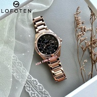 [Original] Lofoten F2322L RG-4 Sapphire Multifunction Women Watch with Black dial and Rose Gold Stai