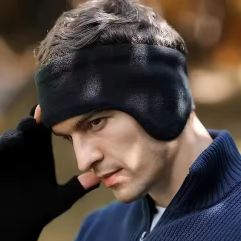 Winter Essential 2-in-1 Ear Muff Headband, Windproof Double Layer Warm Ear Cover Ideal for Ski Cycli