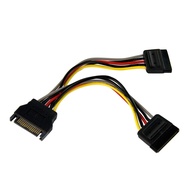 15-Pin Male to 2 x 15-Pin Female Power Extension SATA Y Splitter Cable Adapter Line Hard Drive Power