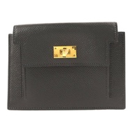 HERMES Epsom皮革Kelly Pocket Wallet金扣錢包Noir
