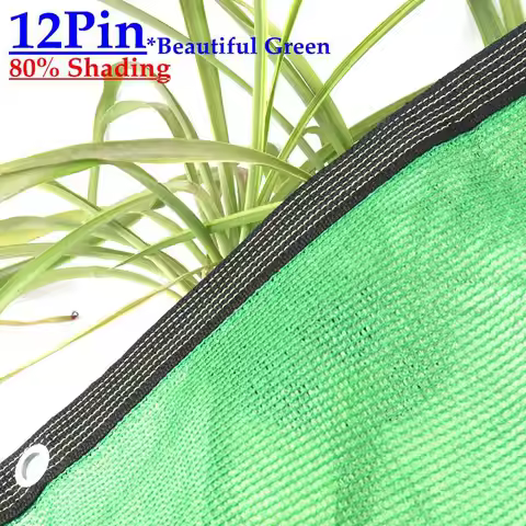12Pin 80% Shading Green Anti-UV HDPE Sun Shade Net Garden Courtyard Shade Net Sun Shade Sail Greenho