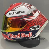 SHOEI X14安全帽紅牛紅白螞蟻全罩覆蓋機車頭盔男女四季情侶摩托全盔騎士雙D扣保暖通風透氣重機騎乘公路保護賽車跑盔·代購