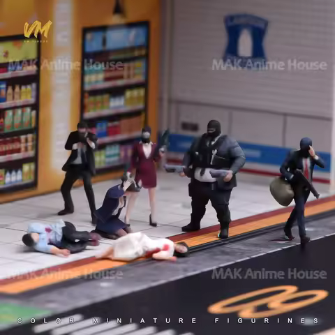 3D Print Figures 1/64 1/43 1/24 1/18 Masked Armed Robber Hostage Body Robbed Bank Overweight Men Rea