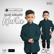 I.P Muslim❤️2025 EMERALD GREEN Baju Kurta BUDAK Soft Cotton SlimFit /Free Butang/Size 0-14/Baju Raya