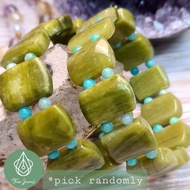 THOX JEWEL 🇲🇾 GREEN LACE AGATE + AMAZONITE Rectangle Bracelet/ Papan 绿纹玛瑙+天河石手排