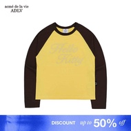 [ADLV X Hello Kitty] Lettering Raglan Long Sleeve T-Shirt Yellow - Women's Semi-Tight Fit T-Shirt ac