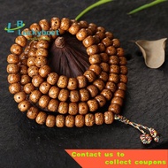 🌠 Tibetan 108 Prayer Mala Natural 10mm Weathered Yellow Star Moon Bodhi Seed Beads Bracelet or Yoga Meditation Necklace