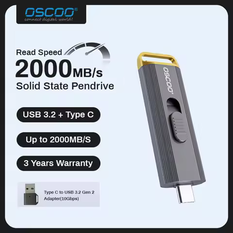 OSCOO D8 512GB 1TB SSD USB Flash Drive 20Gbps 3D Nand Flash Type C USB Drive USB Gen 2 Drive Memory 