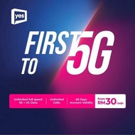 Simkad YES Prepaid FT5G RM20 50GB | RM30 Unlimited Data Uncapped Speed 4G 5G