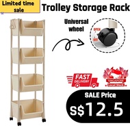 Kitchen Multi-Purpose Trolley / Kitchen Storage / Kitchen Rack With Wheels  /Kitchen Shelves/Snack Trolley/Movable Shelves / Bookshelves/Toy Ttorage Rack Cart With Wheels Simple Bo