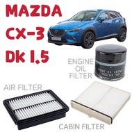 FILTER SET MAZDA CX-3 DK 1.5 SKYACTIV ENGINE OIL FILTER AIR FILTER AIR COND CABIN PENAPIS ANGIN MINY