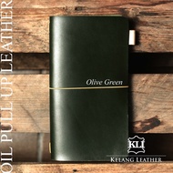 Oil Pull Up Leather Journal with Paper Insert Genuine Cow Lembu Leather kulit Travelers Notebook Dia