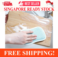 4 PACK KITCHEN DISH SCRUB SPONGE PADS NON SCRATCH WITH BAMBOO MICROFIBER DISHCLOTH NO ODOR REUSEABLE